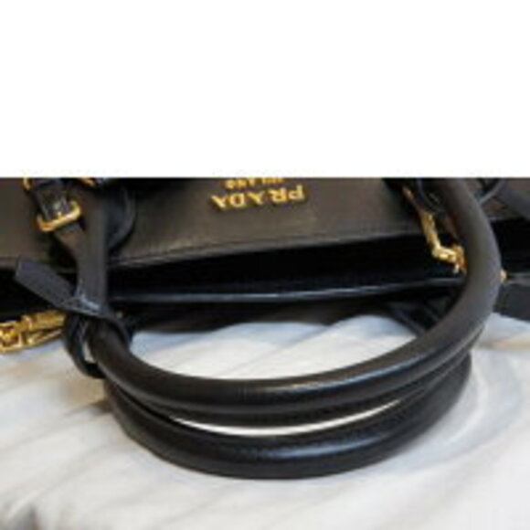 Prada Calf Trimmed Saffiano Esplanade tote bag black grey - Picture 4 of 9